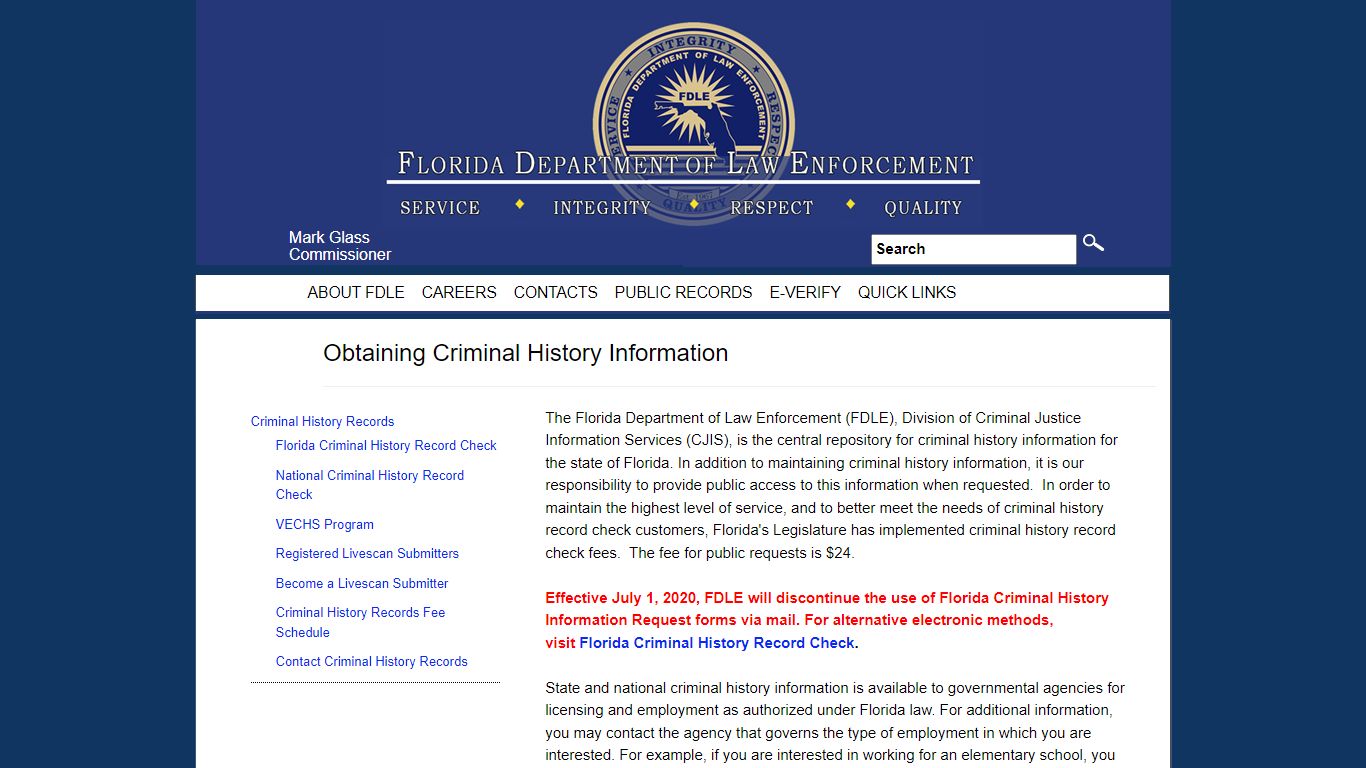 Criminal History Records